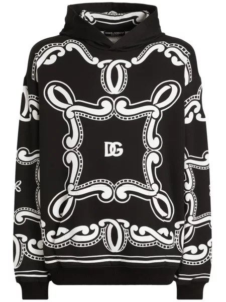 Hanorac cu glugă Dolce & Gabbana cu imagine negru