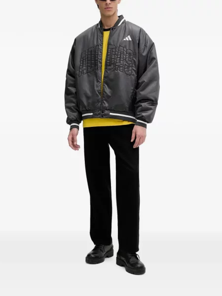 Geacă Adidas cu șireturi din piele de căprioară alb
