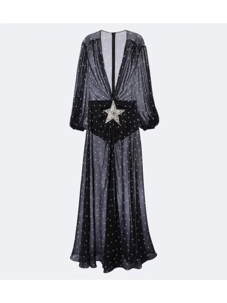 Jedwabna sukienka maxi Dolce&gabbana czarna