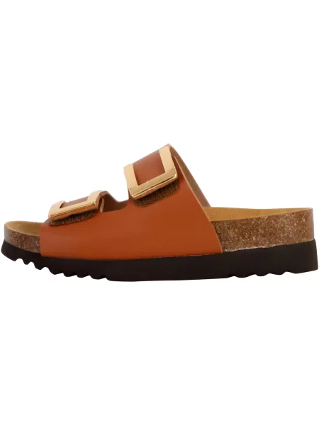 Pantofle Scholl na ramínka hnědé