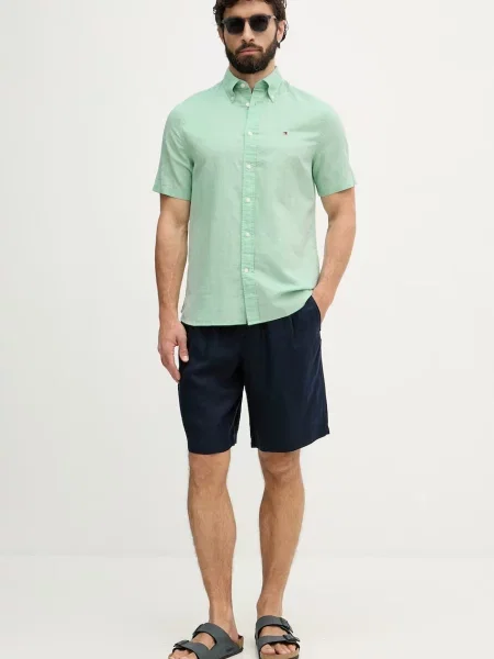Tommy Hilfiger srajca z lanom zelena