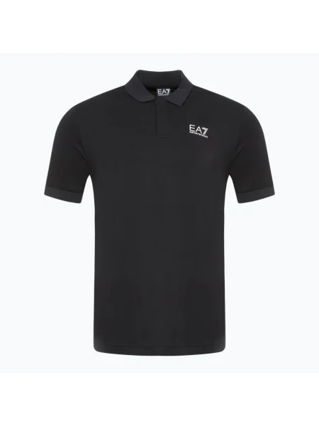 Tricou pentru bărbați Emporio Armani Train 7 Lines Polo black negru