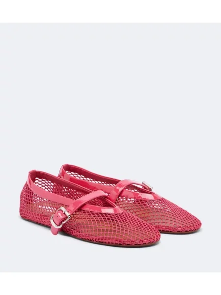 Pantofi cu toc Alaïa din piele de plasă roz