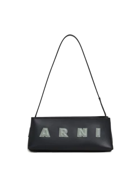 Torebka skórzana Marni czarna