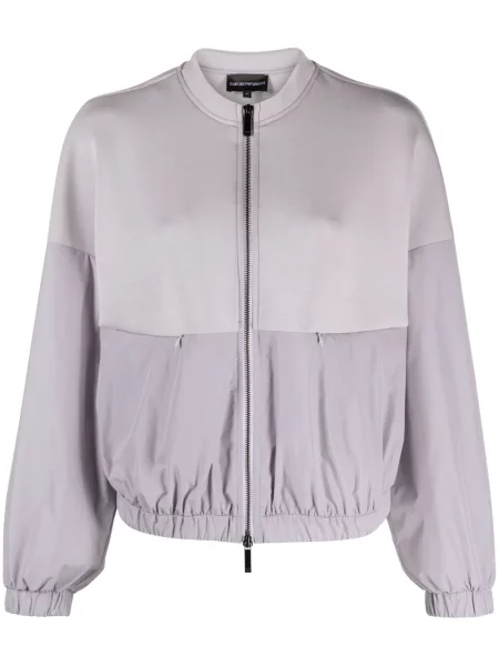 Kurtka bomber Emporio Armani z dżerseju fioletowy