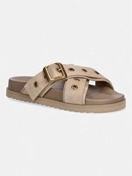 AllSaints șlapi de piele Suki Western Sandal bej