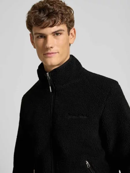 Kurtka teddy z wyszywanym logo model NORREBRO' Jack & Jones czarna