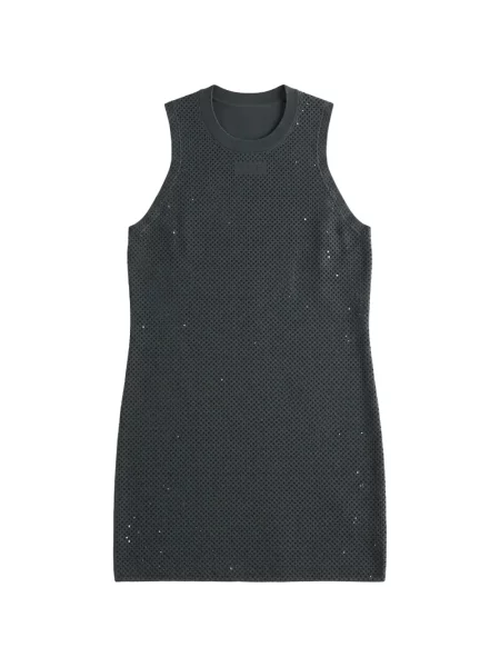 Rochie mini Kith tricotate cu tepi gri