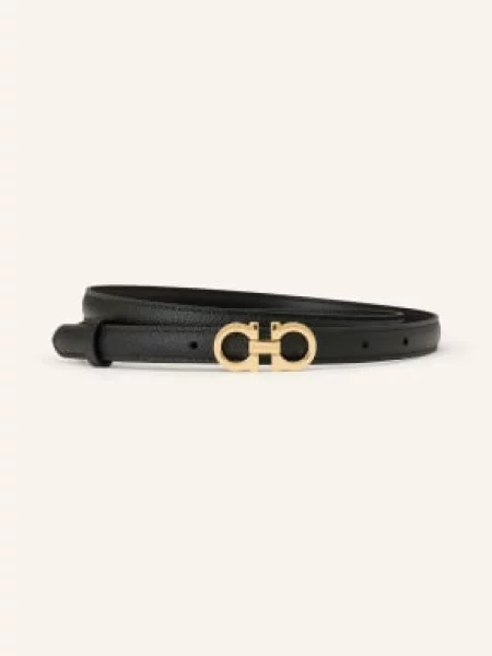 Ferragamo Skórzany Pasek schwarz czarny