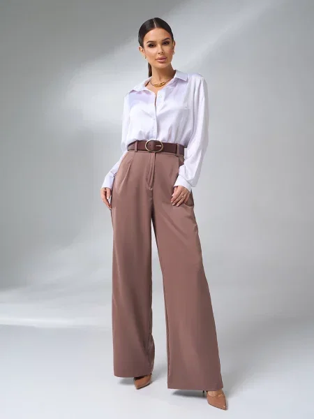 Штани палаццо ISSA Plus коричневий
