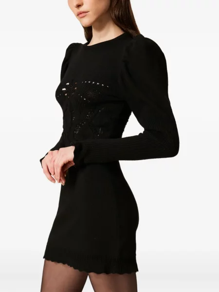 Rochie mini Twinset tricotate de costum negru