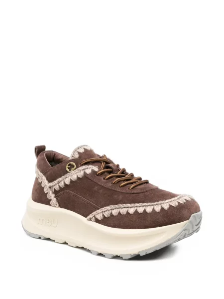 Sneakerși Mou din piele de căprioară maro
