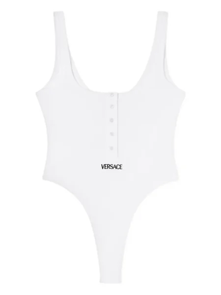 Body Versace cu broderie alb
