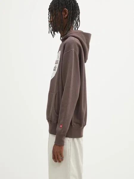 Μπλούζα Human Made Tsuriami Hoodie με κουκούλα καφέ