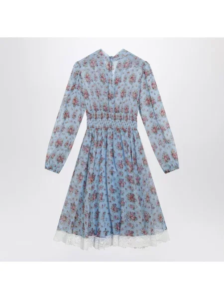 Sukienka Dolce And Gabbana z nadrukiem z długim rękawem