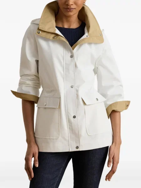 Parka Lauren Ralph Lauren s kapucí bílá