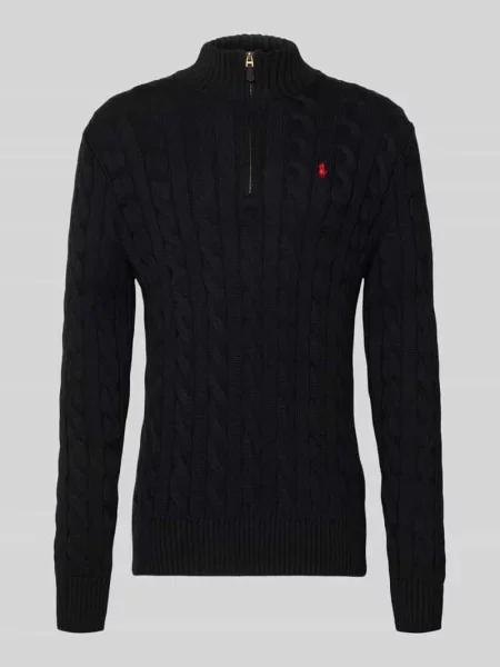 Bluza z kołnierzem o kroju regular fit z czystej bawełny Ralph Lauren czarna