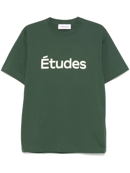 Тениска Études Studio с принт зелено