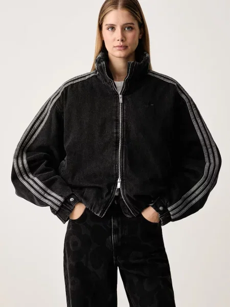 Adidas Originals преходно яке дамско от деним Firebird черно