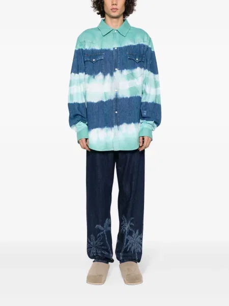 Raštuota tie-dye marškiniai Alanui kaklaraiščiai mėlyna