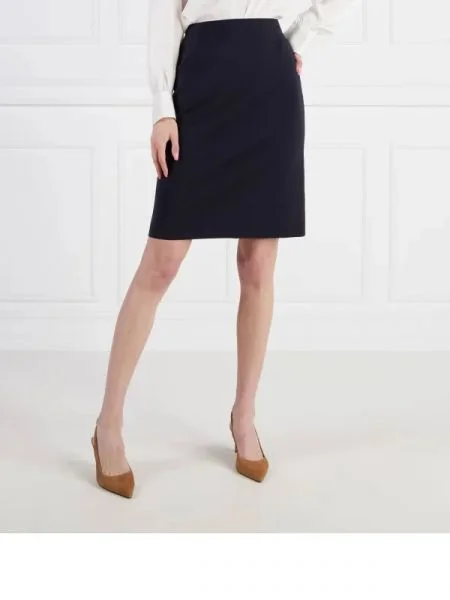 BOSS BLACK de lână fustă vileah negru