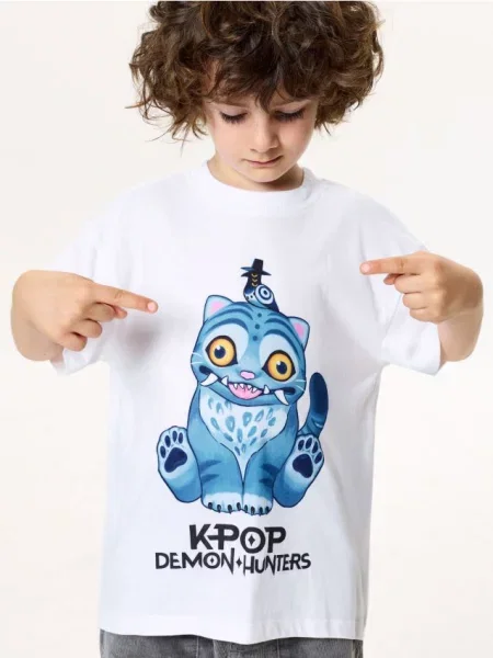 Sinsay tričko s krátkým rukávem K-Pop Demon Hunters bílá