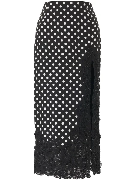Fustă midi Carolina Herrera cu buline negru