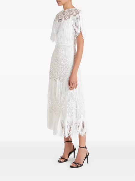 Nėriniuota midi suknelė Temperley London balta