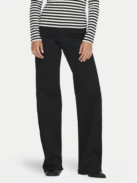 ONLY Jeansy Madison Wide Leg czarny