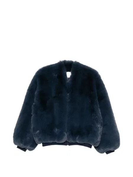 Palton de blană The Frankie Shop cu blană albastru