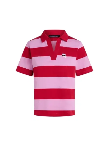 Pruhované polotričko Karl Lagerfeld růžové