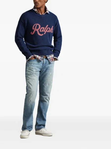 Czapka z daszkiem Polo Ralph Lauren w kratkę z twillu biznesowa niebieska