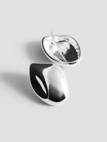 Wypukłe kolczyki srebrny Kobieta uniwersalny MANGO