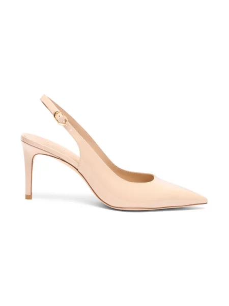 Czółenka Stuart Weitzman z otwartą piętą beżowa