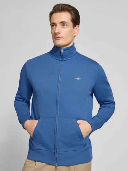 Bluza dresowa o kroju regular fit ze stójką model Gield' Gant niebieska