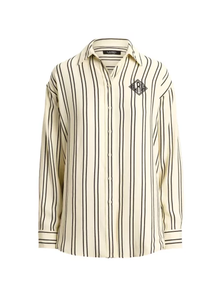 Cămașă Lauren Ralph Lauren cu broderie cu dungi
