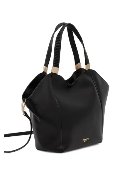 Shopper kabelka Twinset s autogramem černá
