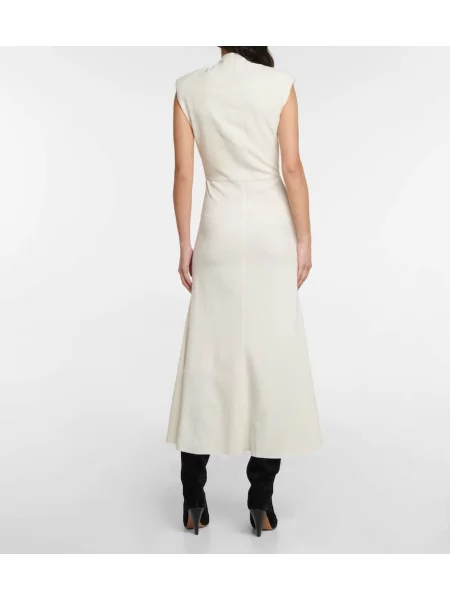 Rochie midi Isabel Marant până la genunchi de costum alb