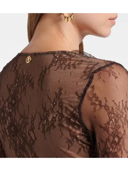 Rochie maxi Bananhot din dantelă maro
