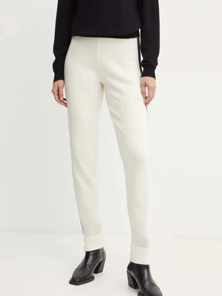 Twinset pantaloni de lana bej