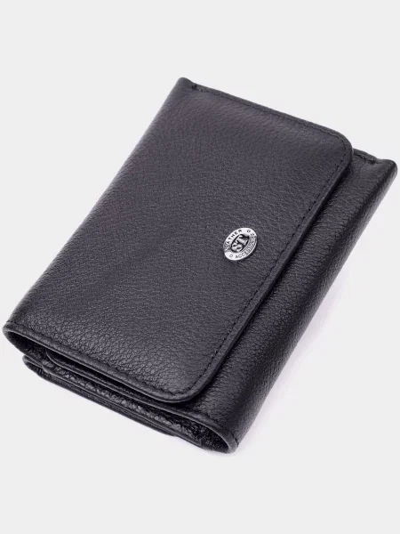 Кожаный кошелек St Leather Accessories черный