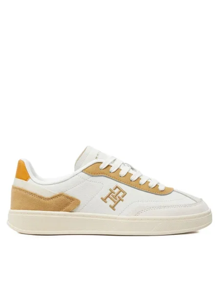 Кожени маратонки Tommy Hilfiger TH HERITAGE COURT SNEAKER SDE розово бяло