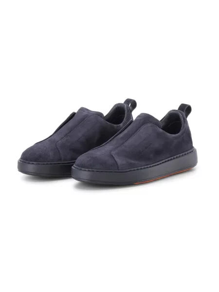 Sneakersy Santoni skórzane niebieskie