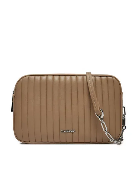 Rankinė Calvin Klein Mini Line Quilt Camera Bag Pilka ruda