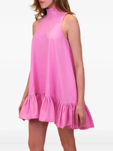 Rochie mini Azeeza cu volane cu gât halter de costum roz