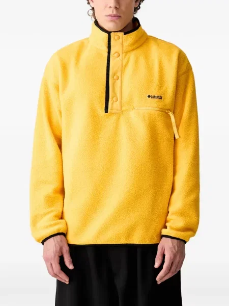 Pulover Columbia din fleece cu autograf galben