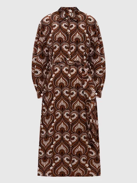 Шелковое платье-рубашка Max Mara Weekend коричневое