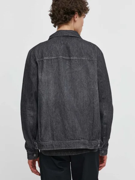 Džínová bunda Wood Wood Ivan Denim přechodná černá