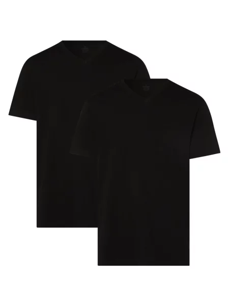 Ragman T-shirty pakowane po 2 szt. Mężczyźni jednolity M czarny