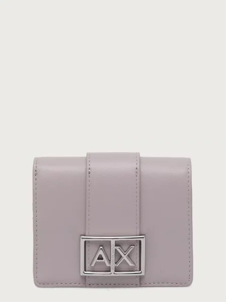 Armani Exchange portofel cu imitație de piele roz